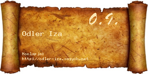 Odler Iza névjegykártya